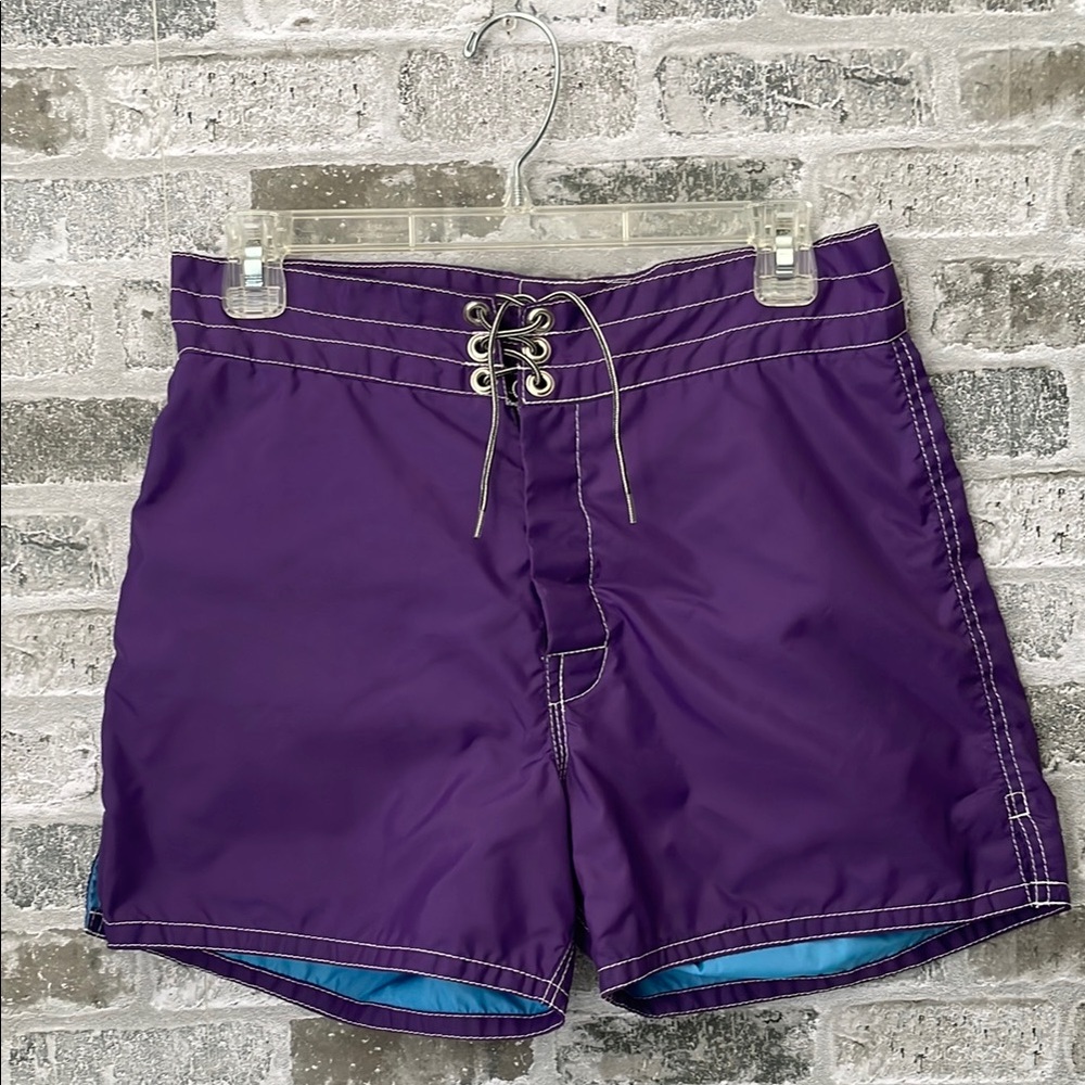 Birdwell Beach Britches Board Swim Shorts  Purple Men’s size 28 Made in USA